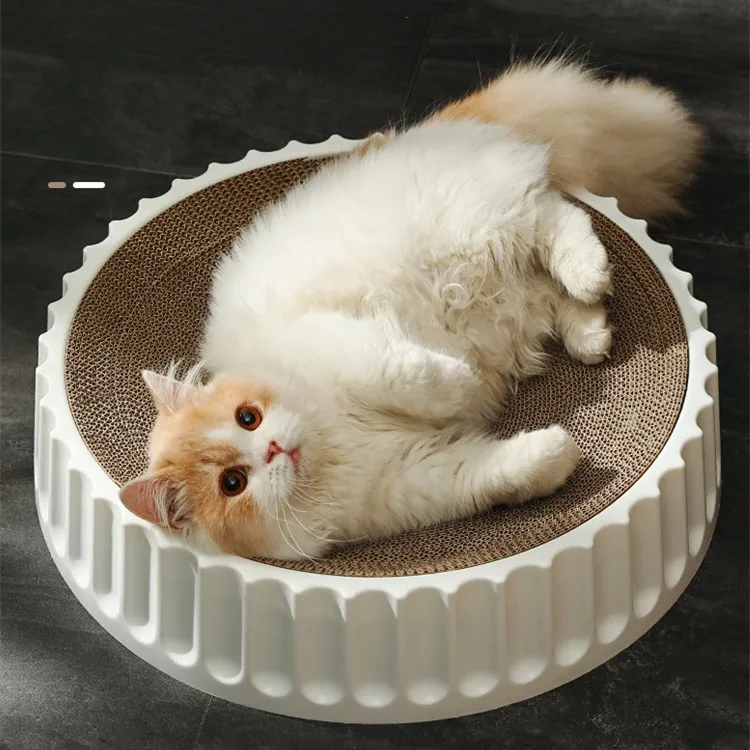 

Round Cat Scratcher Pad Grinding Claws Cardboard Corrugated Paper Cats Scratching Board Kitten Scrapers Pet Furniture Supplies