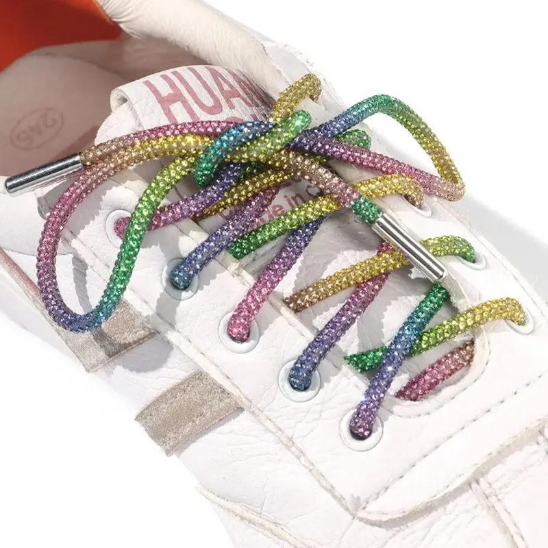 Rhinestone Shoe Lace 1 Pc 120cm Diamond ShoeLace Bright String Cross Braiding Strap DIY Drawstring
