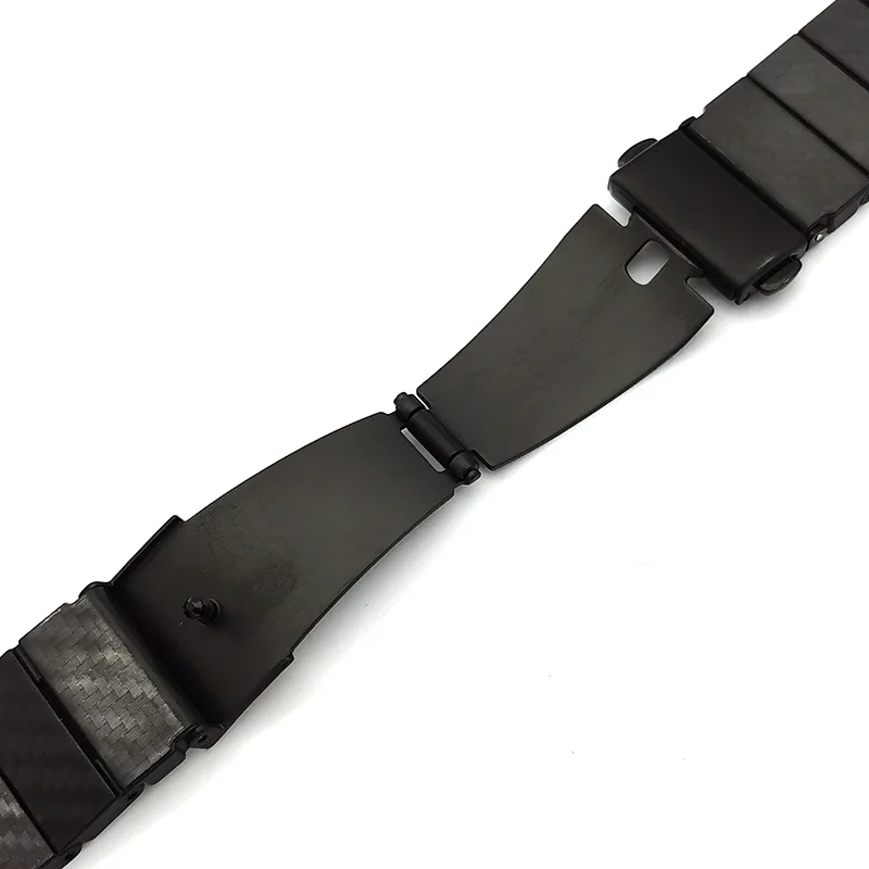 20MM 22MM Plastic Steel Plastic Carbon Fiber Pattern Light And Hard Black Watch Strap
