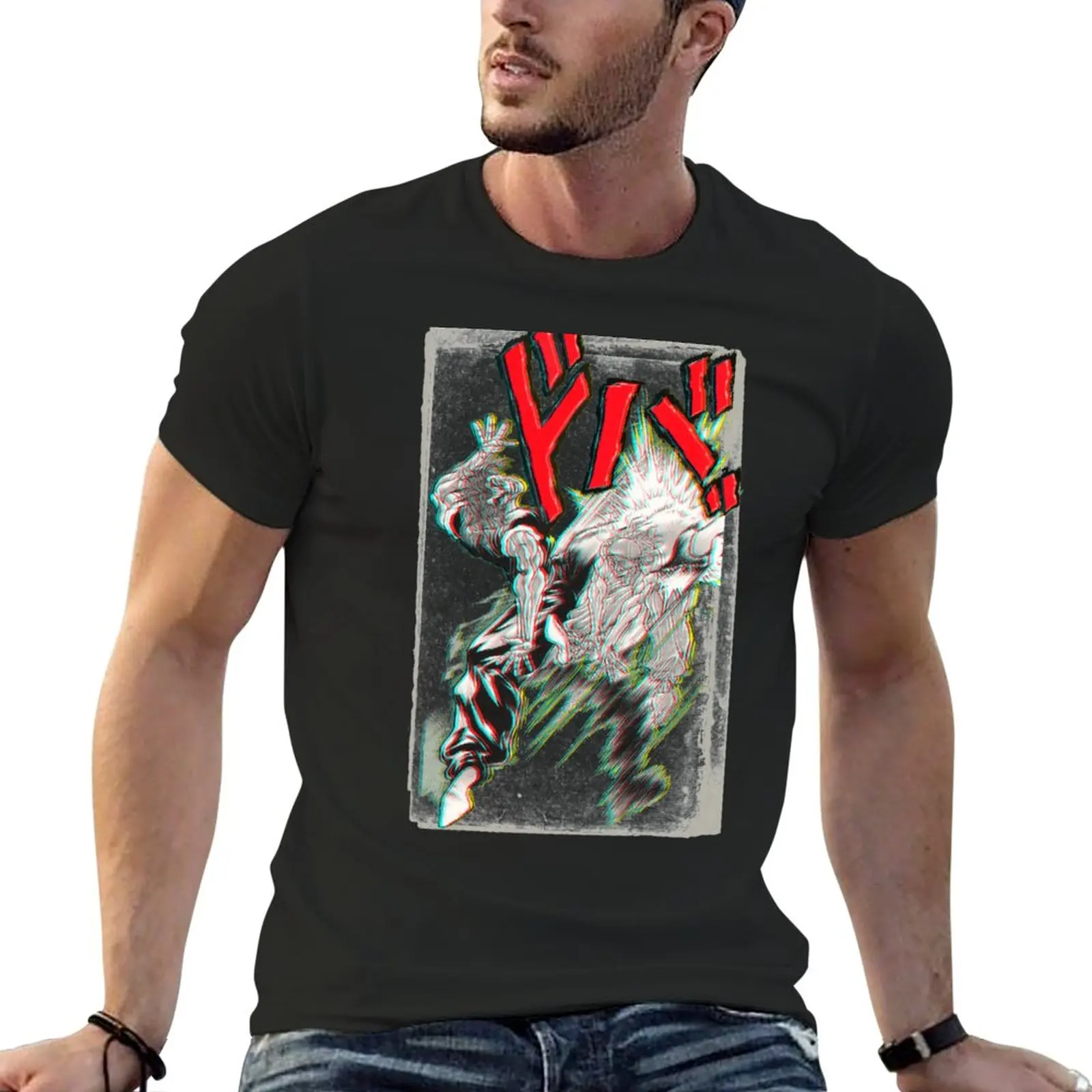 Yujiro Hanma vs Kaku Kaioh футболка с животным принтом для мальчиков, черная футболка, забавная футболка, графическая футболка, мужская одежда