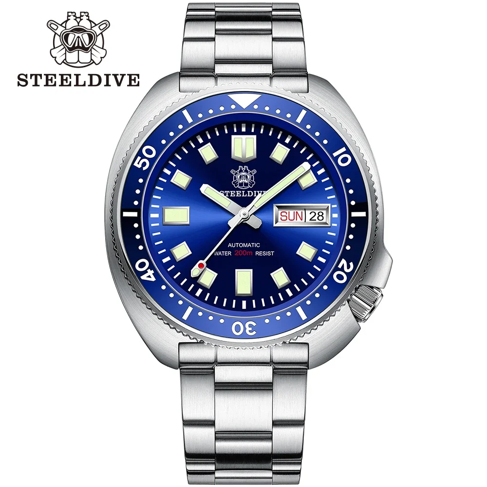 

Водонепроницаемые часы STEELDIVE SD1970W, 44 мм, с зеленым циферблатом