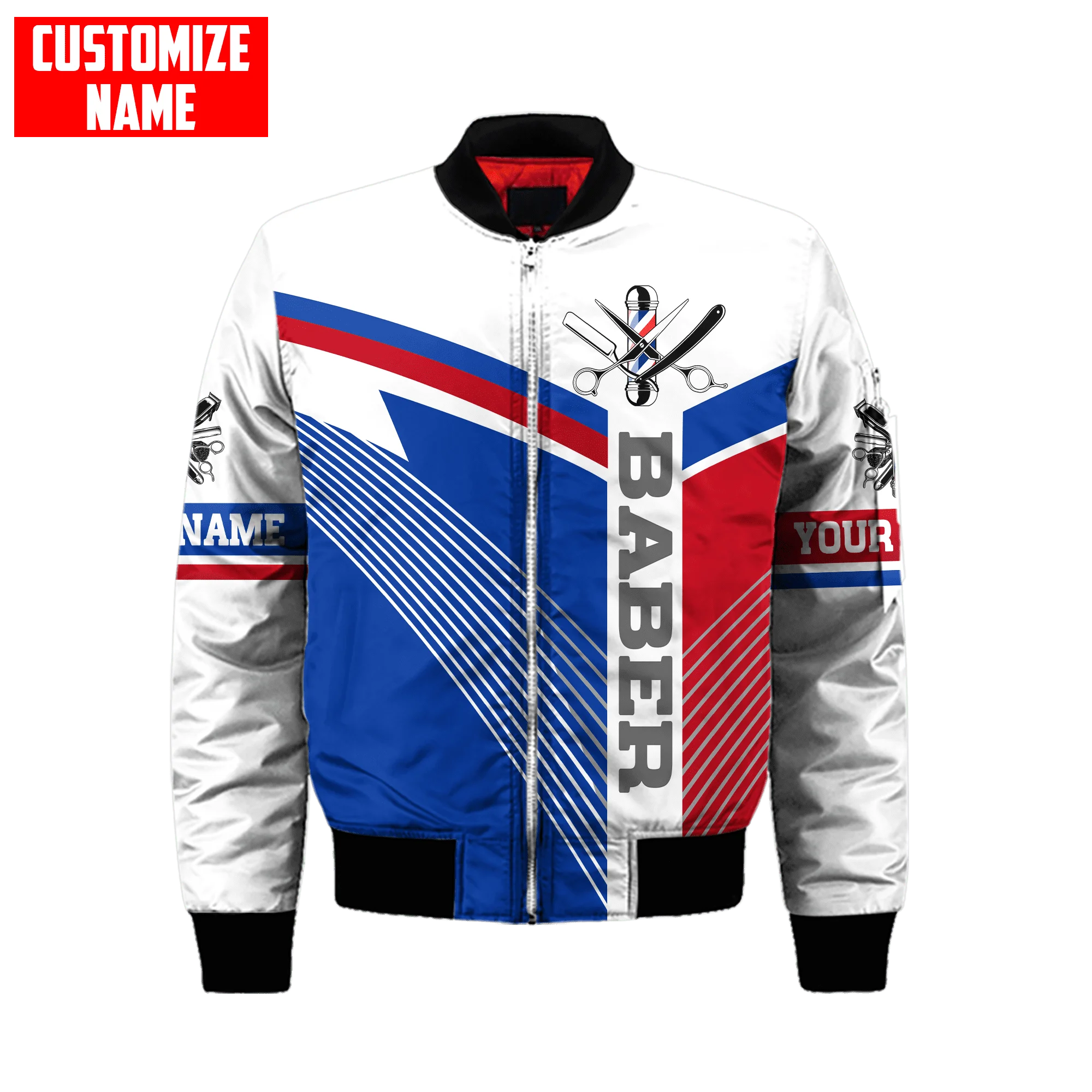 PLstar Cosmos Winter Herren Bomberjacke Personalisierter Name Barber 3D-gedruckte warme Reißverschlussjacke lässiger Unisex-Jackenmantel FX-12 – Detail 14