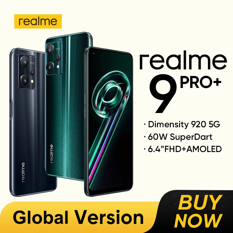  Global Version realme 9 Pro Plus 5G Mobile Phone Dimensity 920 Smartphone Sony Imx766 Ois Camera 60w Superdart Amoled Display 