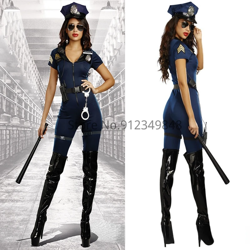 Police Halloween Costume Womens 2022 2022 Ladies Cop Police Officer Policewomen Costume Jumpsuit Sexy Women Bodysuit Party Fancy Dress Size S Xl Aliexpress
