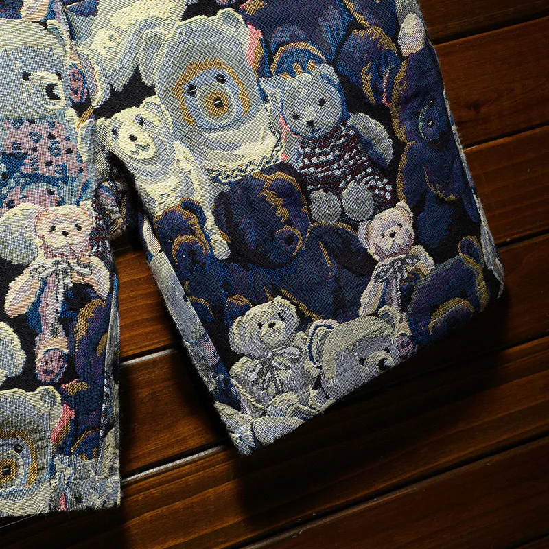 Casual shorts for men2024summer home outdoor large size jacquard beach pants trendy printed loose breathable shorts