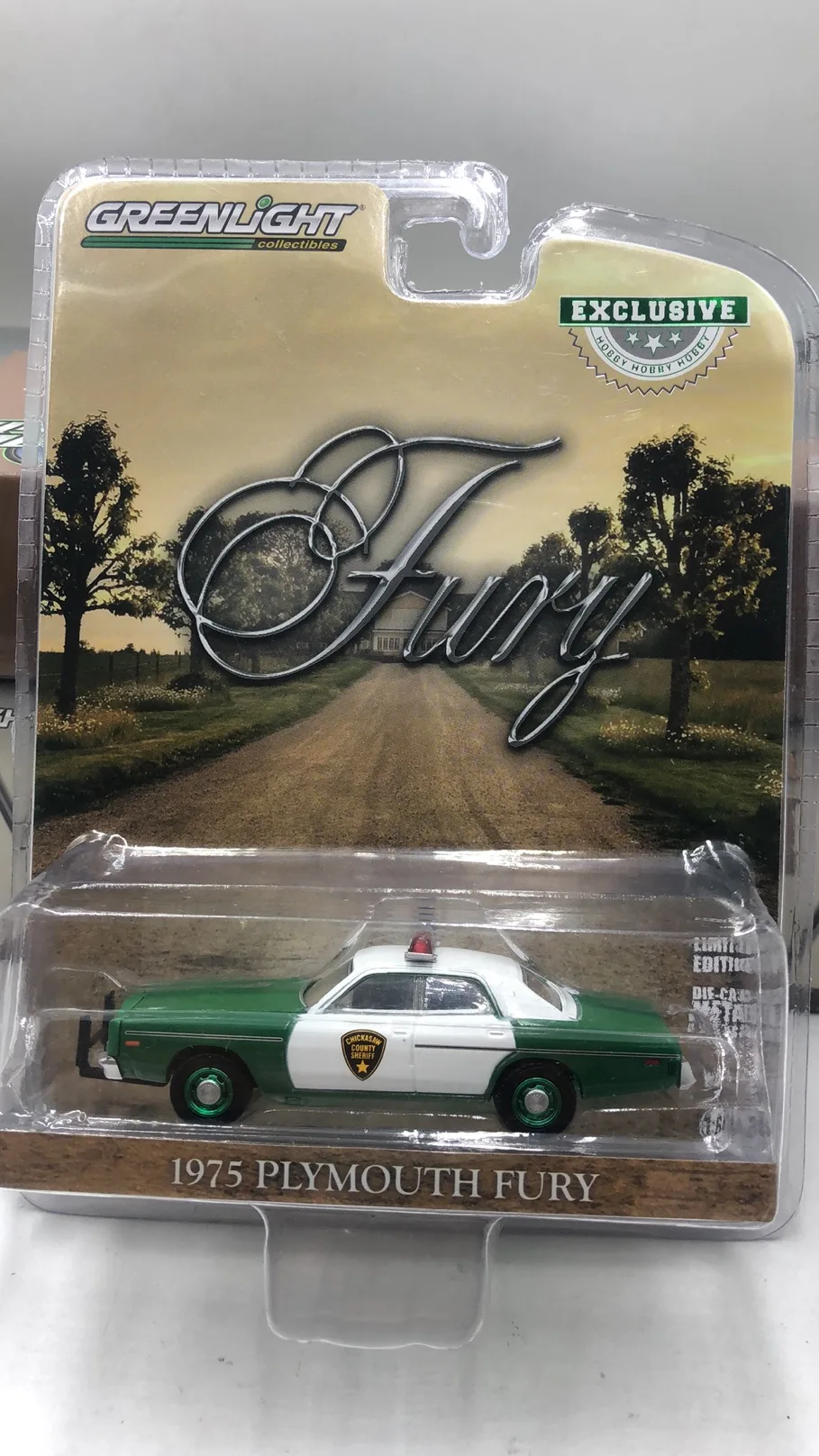 

1:64 1975 Plymouth Fury Green machine version Diecast Metal Alloy Model Car Toys For Gift Collection