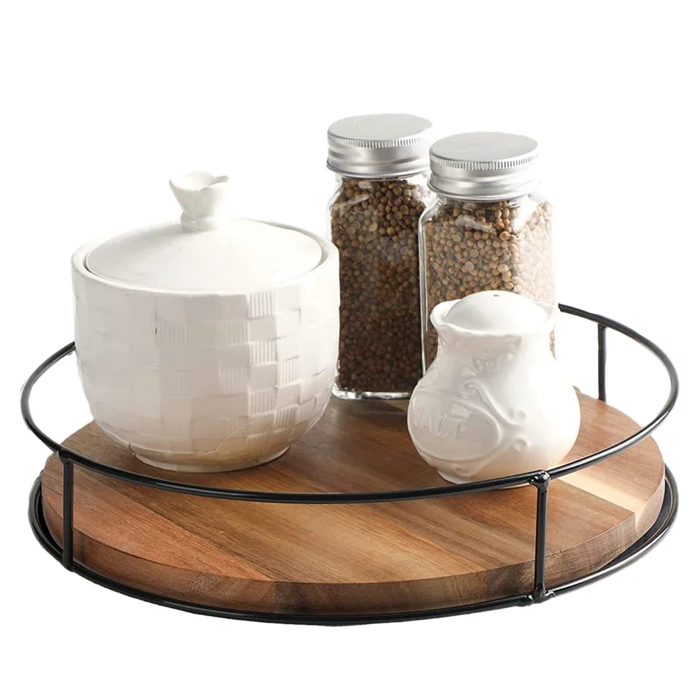 360 Degree Rotating Lazy Susan Turntable Versatile Rotating Storage Rack Round Wooden for Home Kitchen Pantry rotating storage organizer,rotating stand