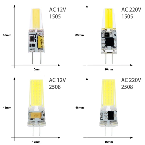 G4 LED COB 램프, COB LED 전구, 조도 조절 가능, 6W, 9W, AC/DC, 12V, 220V Lampada, LED G9 COB 스포트라이트 샹들리에 조명, 할로겐 교체, 5 개 2