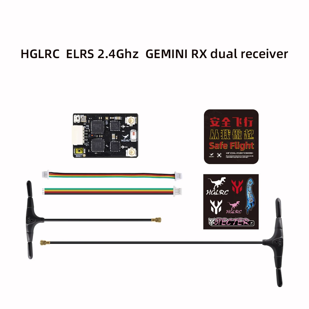 HGLRC ELRS GEMINI RX Double Récepteur 2.4G/915MHz pour Radiocommande