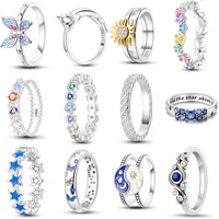 925 Sterling Silver Rings Sparking Colorful Zirconium Ring Popular LOVE Wedding For Women Engagement Jewelry Anniversary 2026