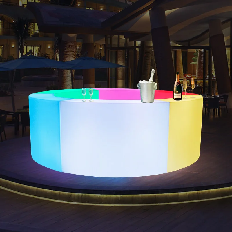 Circular LED Luminous Bar Scattering Table DJ Blending Table Hotel Front Desk Creative Furniture Outdoor Props