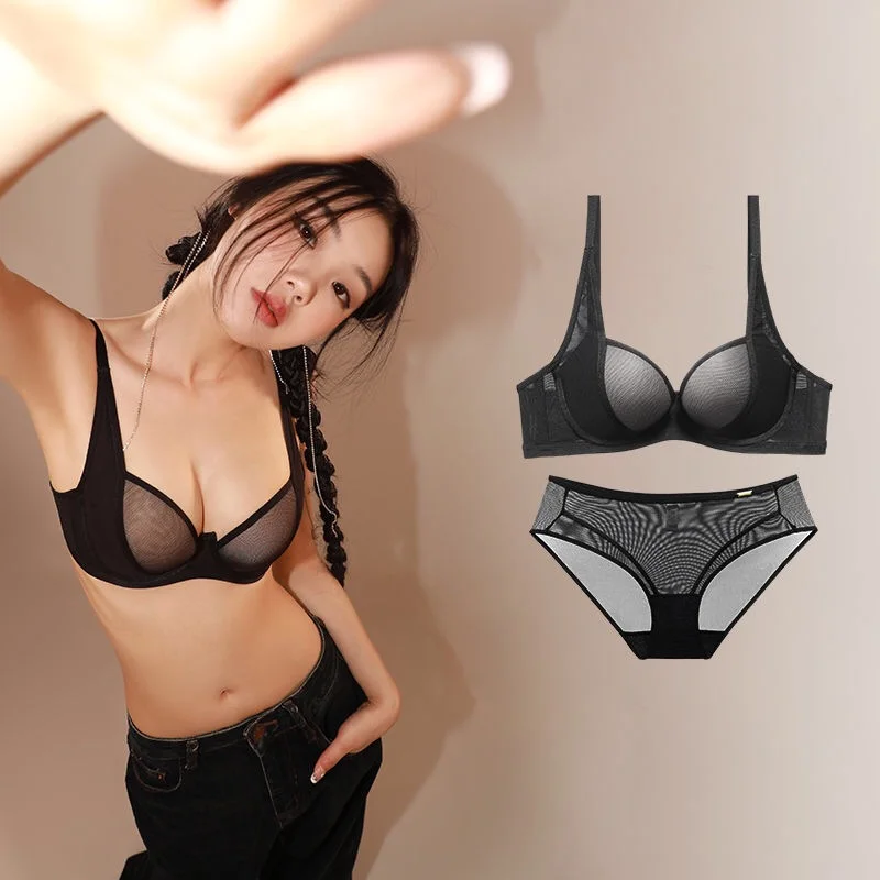 Ensemble Femme 2 Pieces Underwire Bras and Panty Set Girls Sexy Lingerie Set Women's Panties Underwear Bralette Mujer Lenceria
