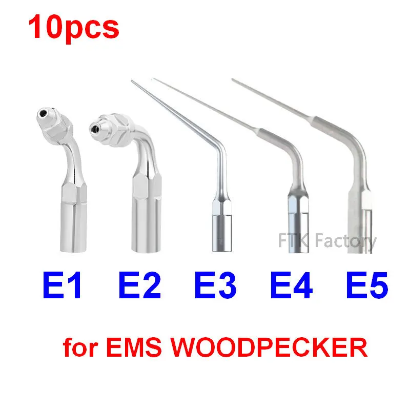 

10pcs Dental Ultrasonic Scaler Tips E1 E2 E3 E4 E5 Endodontic Endo Tip fit EMS WOODPECKER Scaling