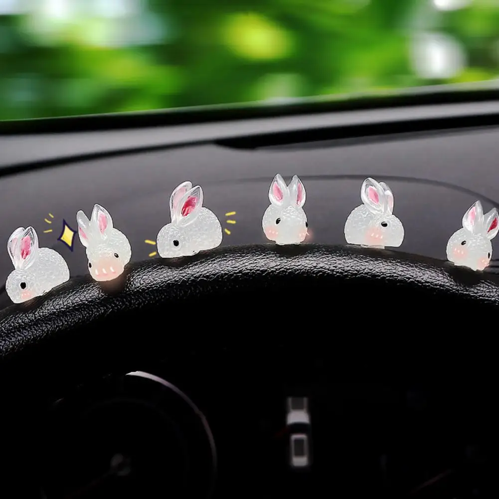 

2 Sizes Excellent Interior Dashboard Decor Bunny Toy Adorable Bunny Ornament Mini for Desktop Decor