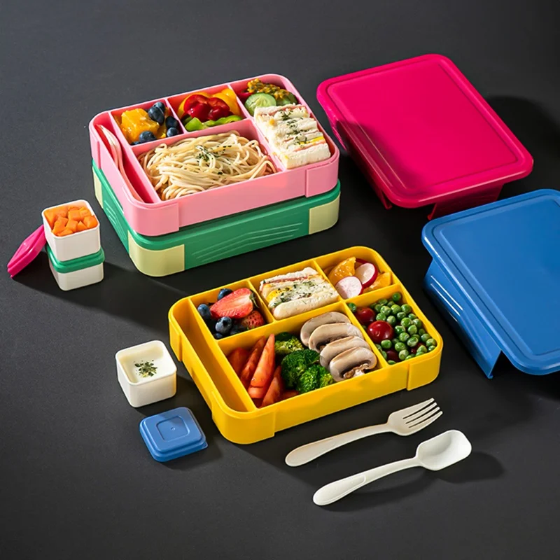 PortableBentoBoxes1330ml5GridKidsAdultsBentoLunchBoxwith