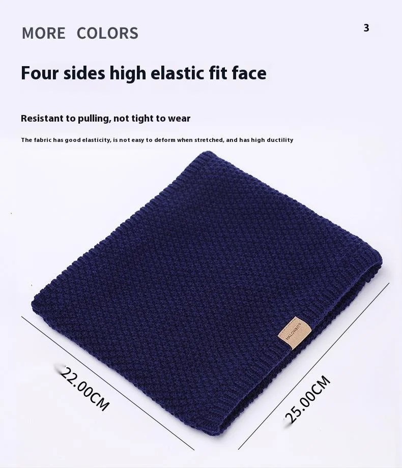 Knitted Neck Warmer For Men, Thick Double-layer Winter Scarf_voghion.com