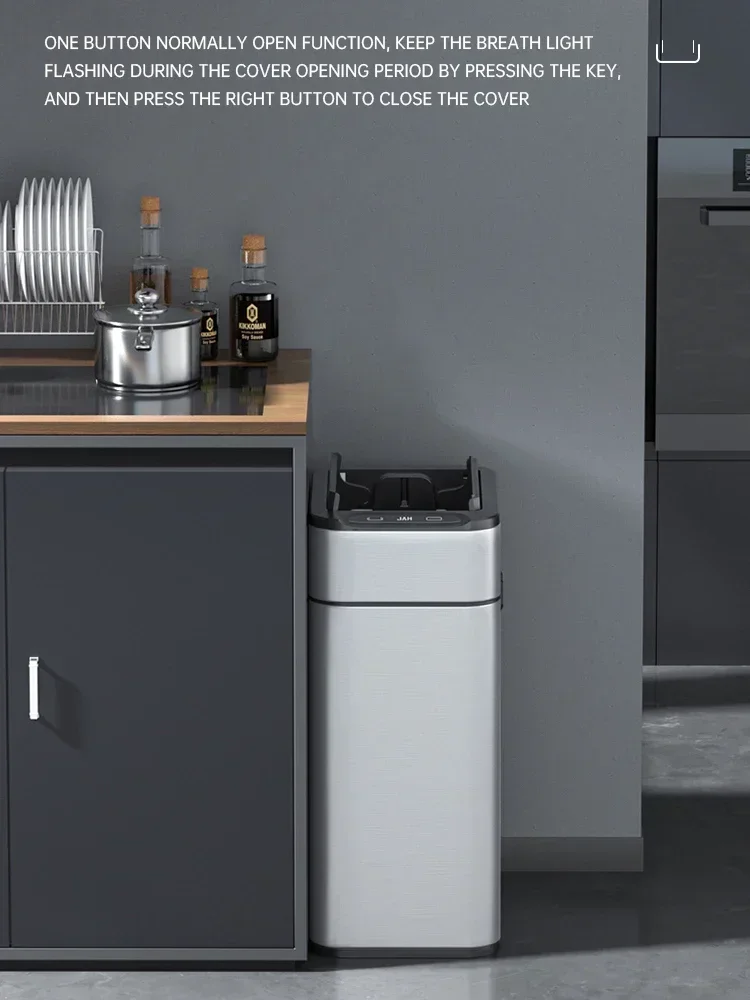 Intelligent Induction Trash Can Home With Lid Toilet Kitchen Smart Large Capacity Living Room Automatic Packing Trash Bin