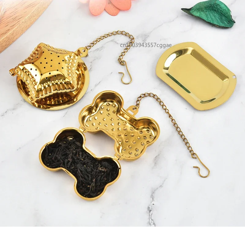 1PC Stainless Steel Tea Gold Infuser Sphere Mesh Strainer Coffee Diffuser Handle Ball Herb Spice Filter Tea Bag Difusor Filter