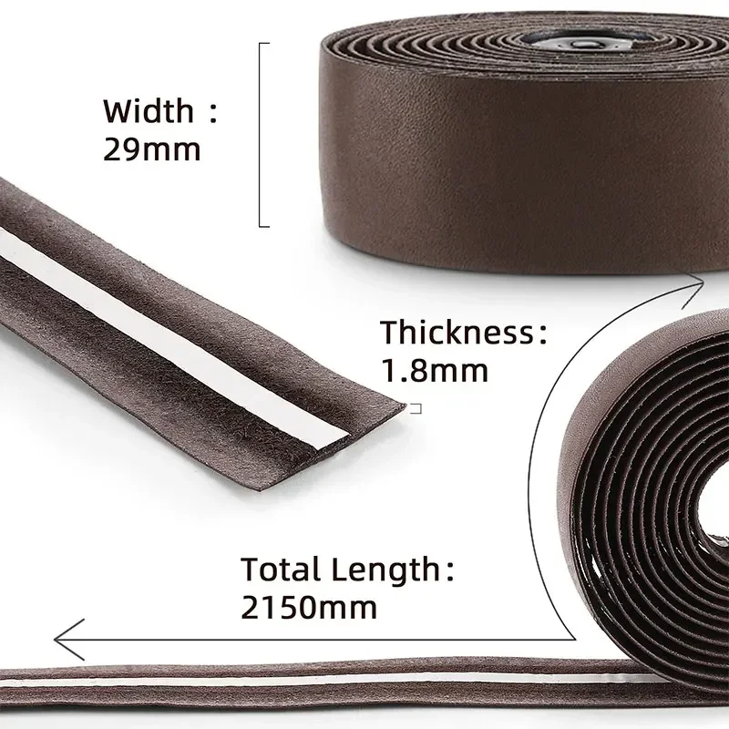 WEST BIKING Genuine Leather Handlebar Tape For Road Bike Retro Color Drop-Bar Bike Handlebar Winding Gravel Bicycle Accessories