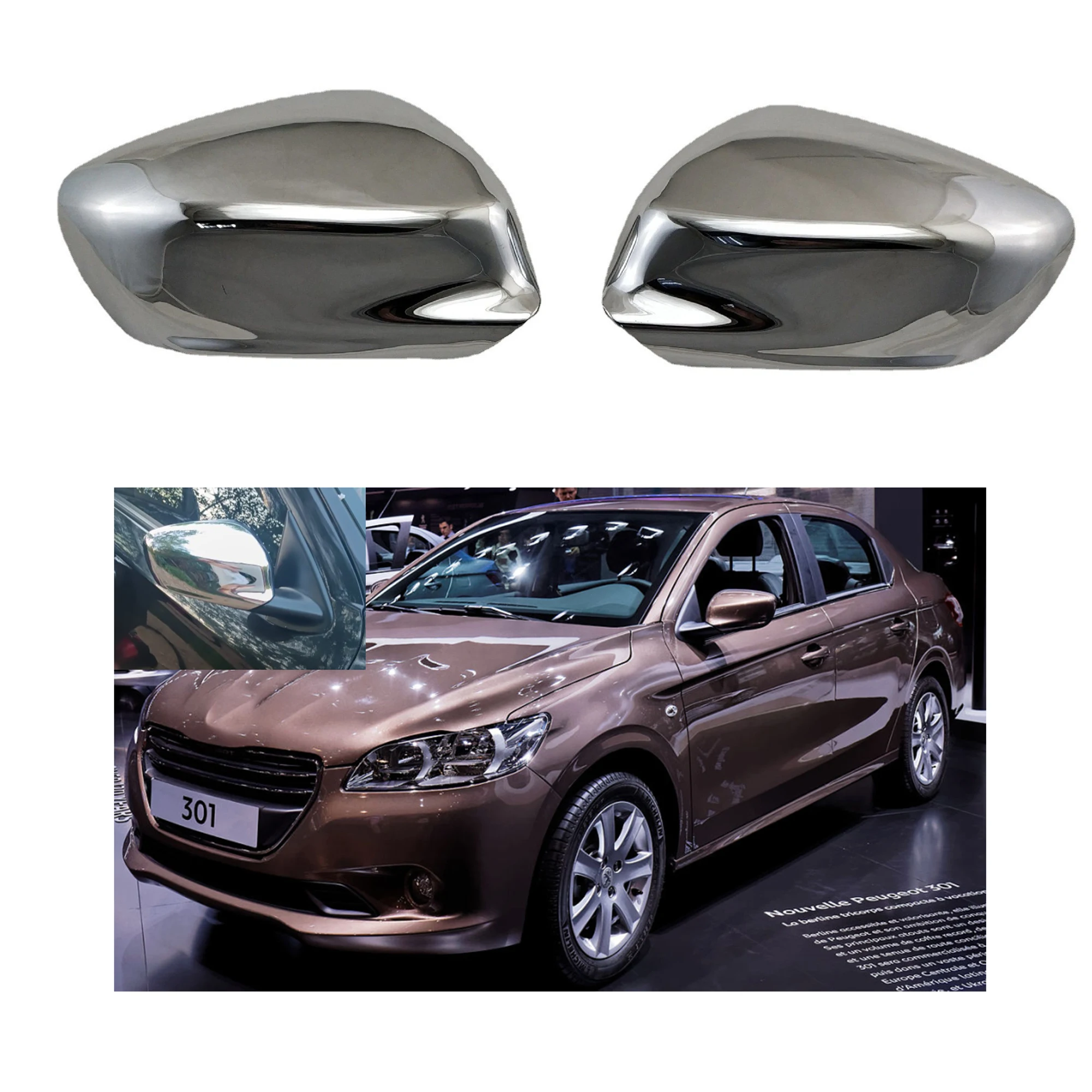 car door handle chrome cover bowl protect for peugeot 2008 2014 2015 2016  2017 2018 2019 301 citroen elysee c3 c4 accessories - AliExpress