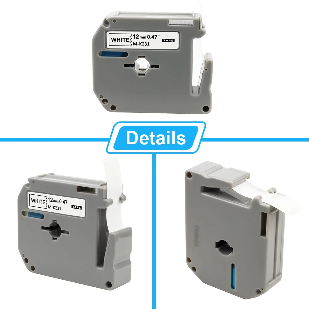 Fita de Etiqueta Compatível com Labelwell para Impressora Compatível com Brother mk 231 Mk231 Mk231 631 131 P-touch Pt70 Pt80 10pk 12 mm - Imagem 6