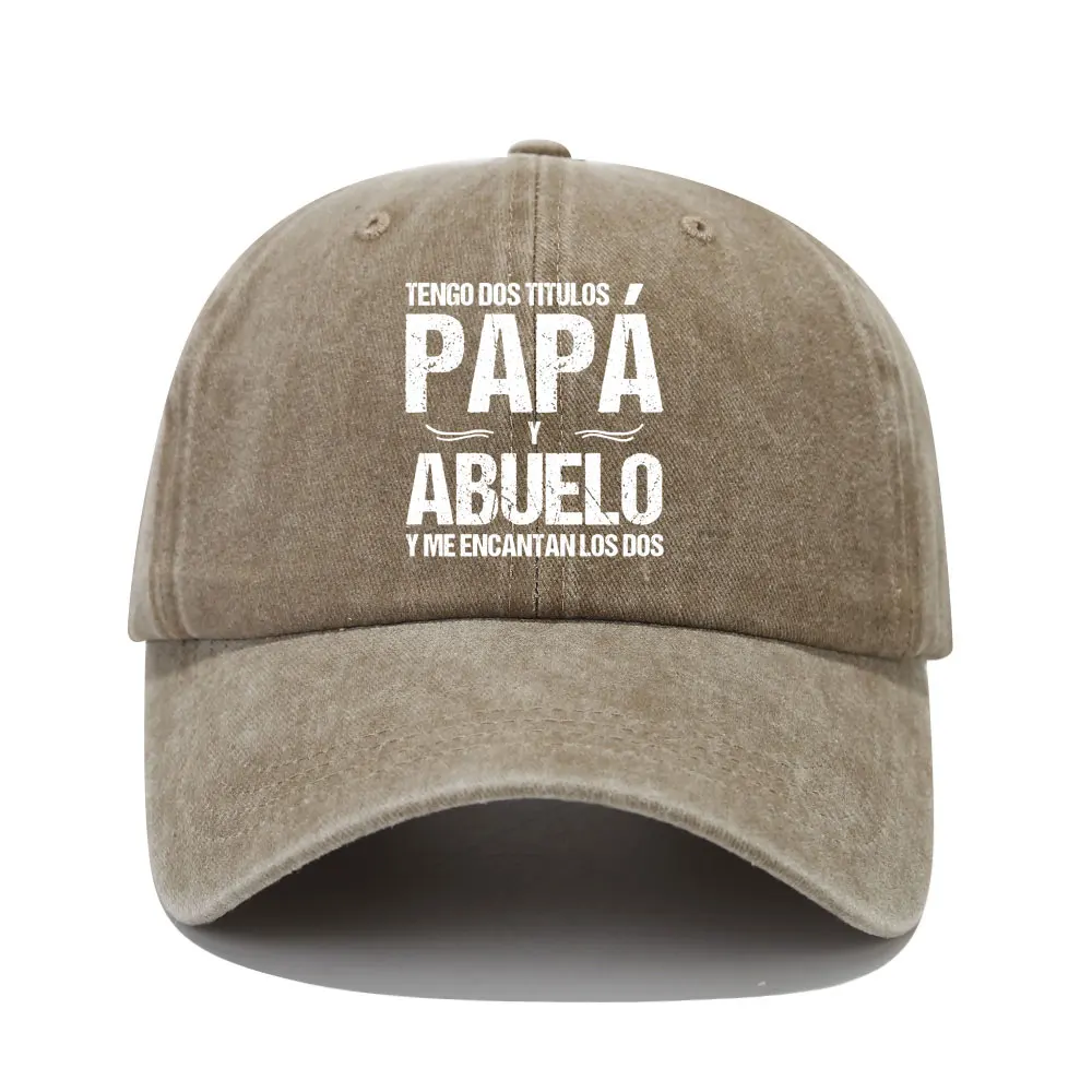 PAPA ABUELO Spanish Printed Cotton Baseball Cap Fashion Vintage Washed Distressed Dad Hat Outdoor Adjustable Sports Caps Hats 4