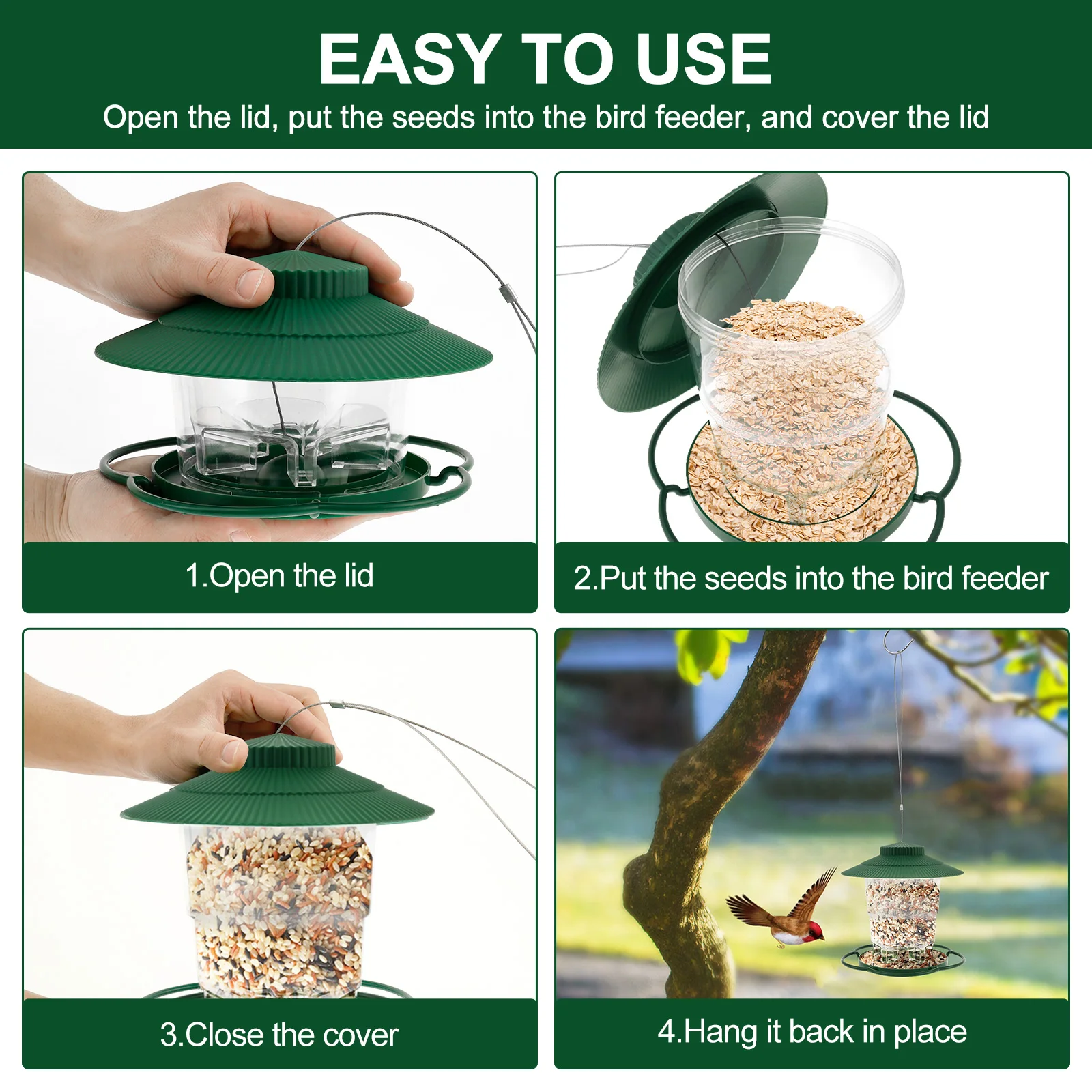 Collapsible Bird Feeder Hanging Garden Window Yard Outdoors Birdhouse Hanging Wild Bird Feeder Kit Food Container