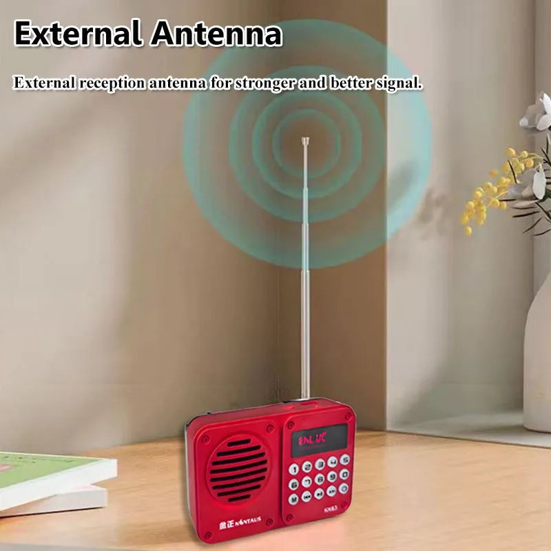 Mini Portable FM Radio LED Display Digital Radios Receiver with Backlight Button Wireless Bluetooth Speaker TF USB Music Player