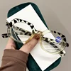 Spring Leg PC Frame Presbyopia Glasses Retro Large Oval Reading Glasses for Elderly Blocking Blue Light Presbyopia Eyeglasses 4