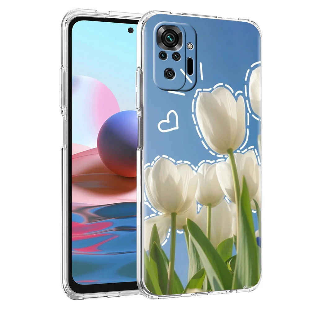 Tulip Transparent Phone Case for Redmi 13C 12C 10C Note 13 12 11 11T K40 Gaming Plus Pro 4G 5G Soft Cover Shell Fundas Capas Bag – Detail 1