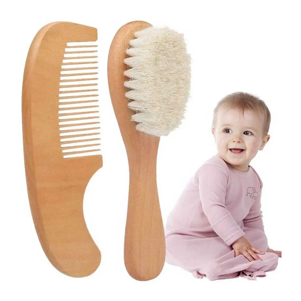 

2 Pieces Baby Brush Comb Set Bathing Heads Care Massage Grooming Combs