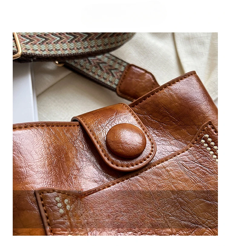 Farbe verbreitert Band Eimer für Frauen neue Retro-Mode Schulter PU Ledertaschen_voghion.com