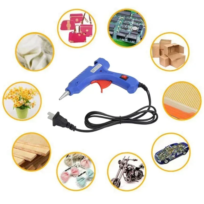 EU/US Plug Hot Melt Glue Gun DIY Mini Household Industrial Guns Heat Temperature 20W Electric Repair Tool Use 7mm Glue Stick 5