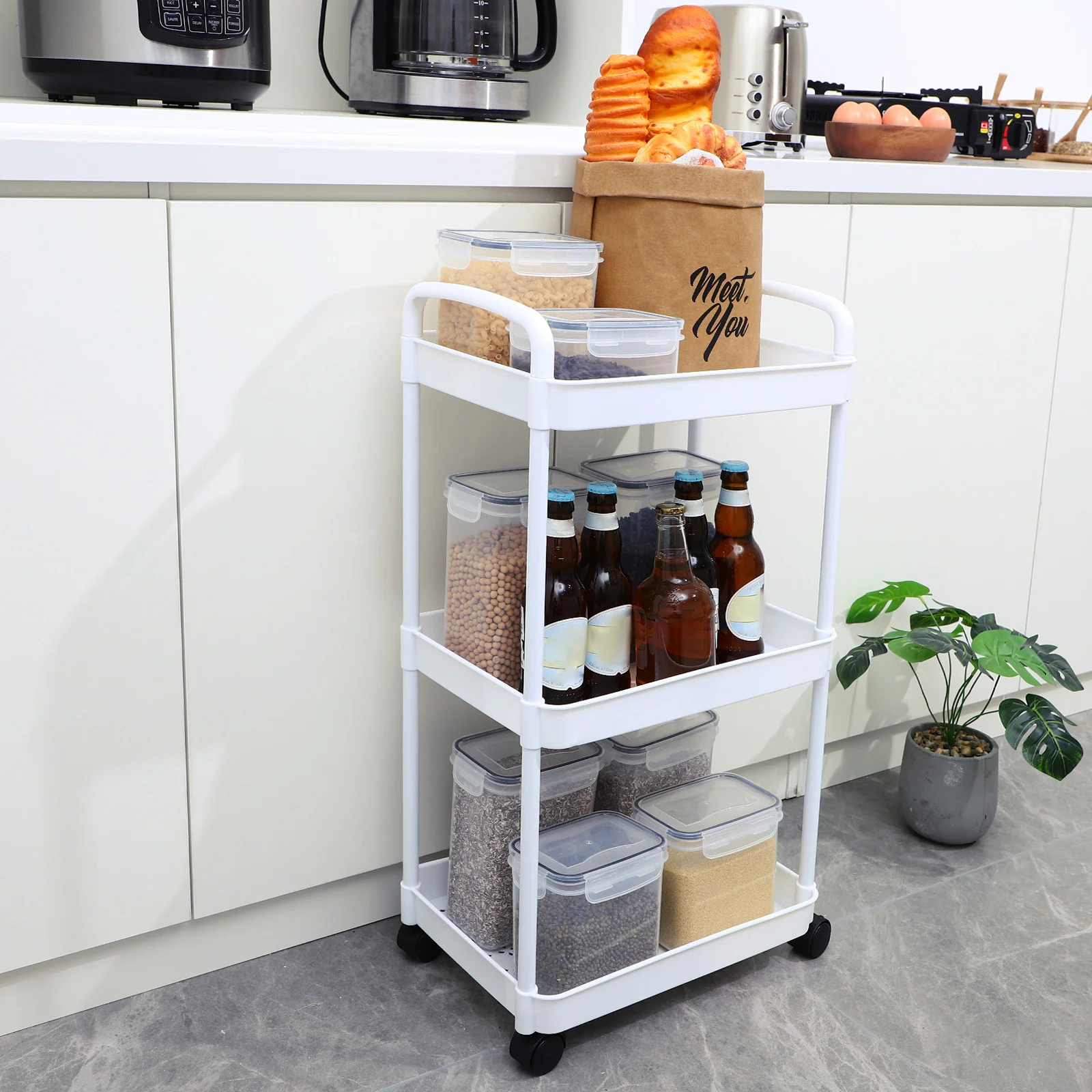 Trolley Rack Storage Drawers Wheel Wheels Rolling Cart Portable Shopping Carts