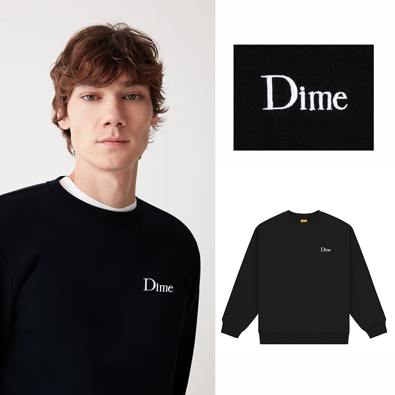 

Japanese Style Luxury Brand Dime letter Embroidery Men Women Sweatshirts Autumn Winter Long Sleeve Cotton Hoodie Classic Tops