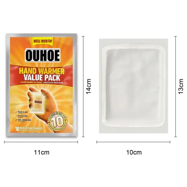 10/40 db Eldobható Kézmelegítő Tartós, Biztonságos, Természetes Szagtalan Levegőn Aktivált Melegítők A Test Kézi Karosszériájához - Image 5