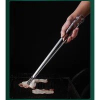 Pince de cuisine extra longue en acier inoxydable pour camping en plein air, pinces à griller, pinces à griller, cuisine, 45cm, 1 pièce 4