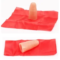 Magic Trick Props Close Up Vanish Appearing Plastic Finger Thumb Tip + Red Silk Stage Show Props Rubber Prank Toy Tool Gifts 2