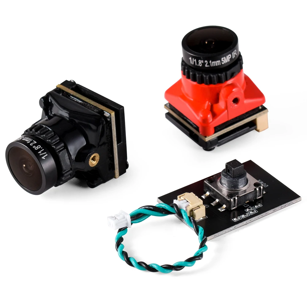 Caméra FPV Super WDR installée sur un châssis de drone, angle de vue large.