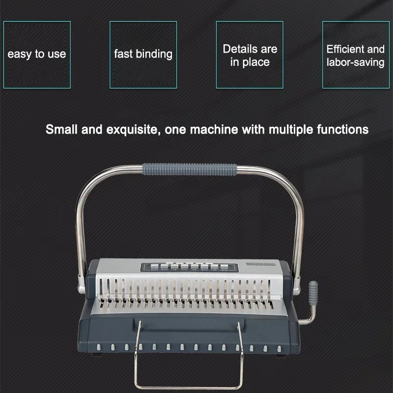 소형 전기 S600 빗 제본기 와이어 바인더 페로인 고무 링 다기능 제본기 이중 와이어 데스크 캘린더