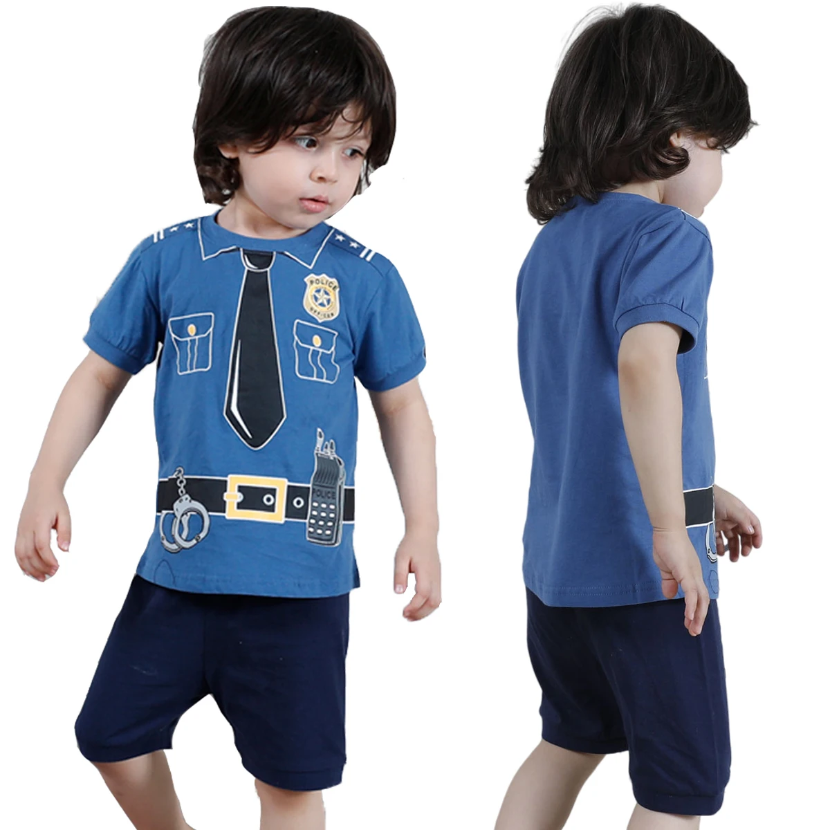Boys Pajamas Set Toddler Pyjamas Kids Girls Police Fireman Unicorn