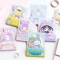 Sanrio Easter eggs Memo Pad Sticky Notes Kuromi Melody Pochacco Cute Stationery Label Notepad Planner Sticker Post School Supply 2
