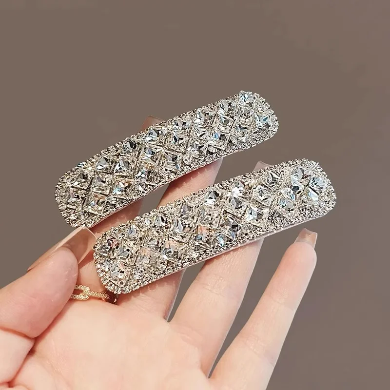 Gray rhinestone hair clip [2-pack]