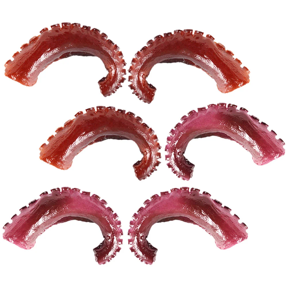 

6 Pcs Simulated Octopus Claw Simulation Claws Statues Artificial Small Squid Figurines Fake Decoration Pvc Marine Animal Toy
