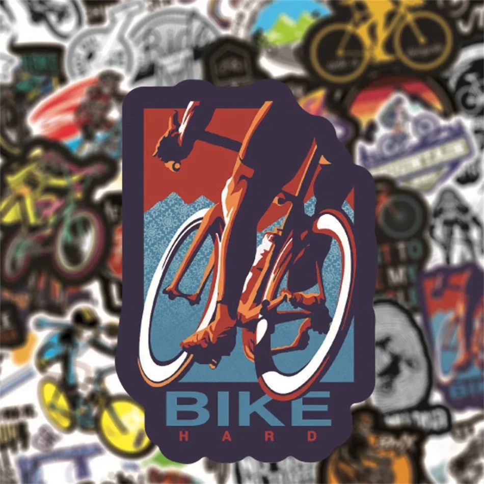 Waterproof Mountain Bike Stickers 50PCS Cool MTB Bicycle Decals For DIY Laptop Phone Skateboard Luggage Outdoor Design
