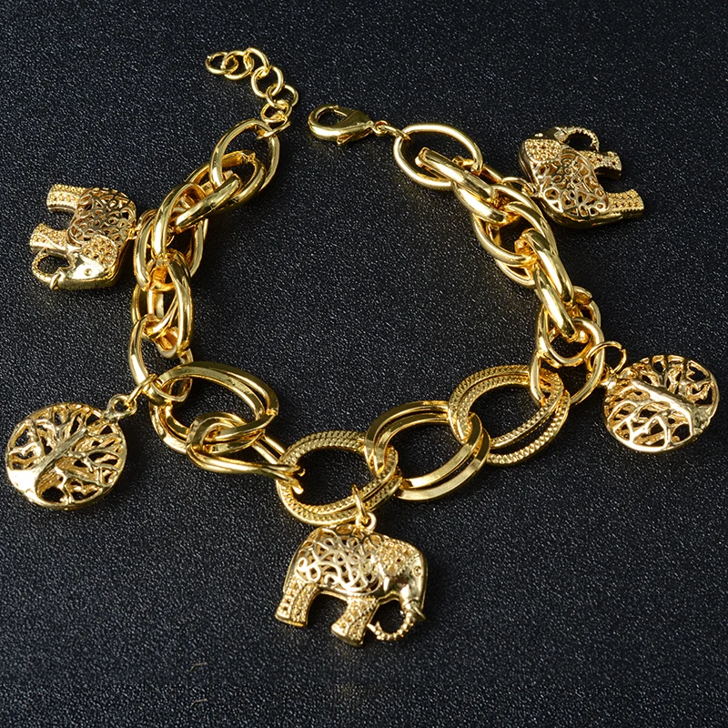 Elegant Charm Bracelet In Gold Copper Alloy With Zircon Crystals And Pearl Drop 21 Cm main image 0