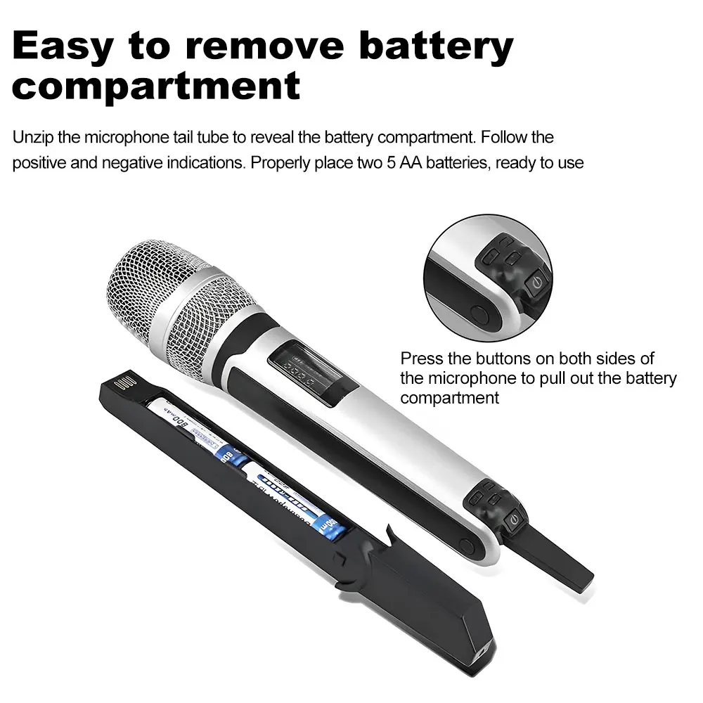 SKM9000 Wireless Microphone Professional UHF Frequency Adjustable Metal Sheel For Paryt Show Teaching Wedding