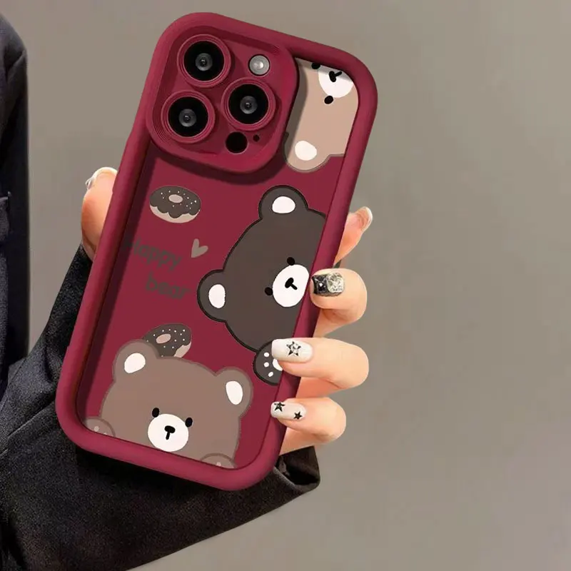 Cartoon Happy Bear Soft TPU Phone Case