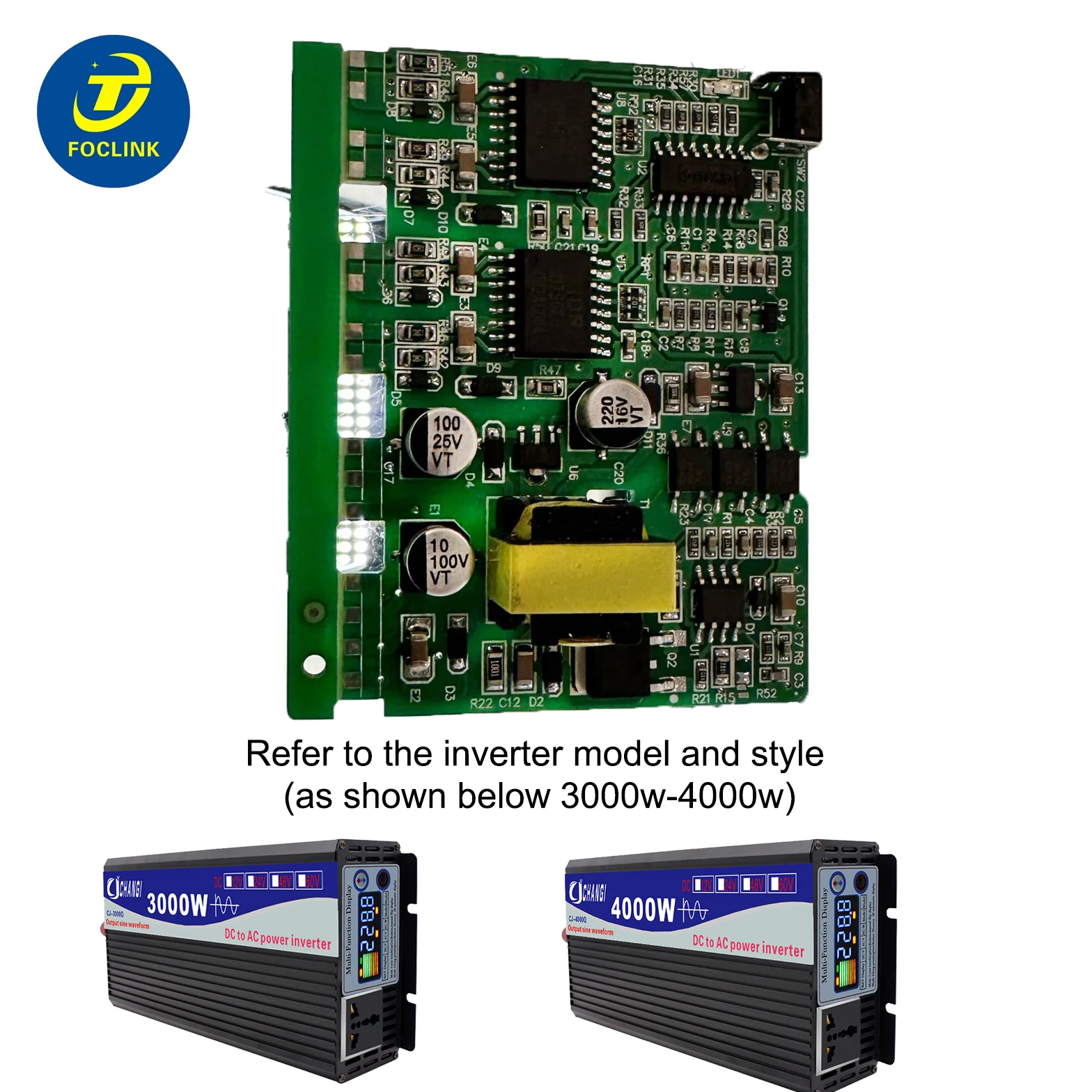 Description Picture 3 of itemInverter Accessories 3000W 4000W DC 12V-72V To AC 110V 220V Inverter Driver Board Power Module Drive Core Transformer
