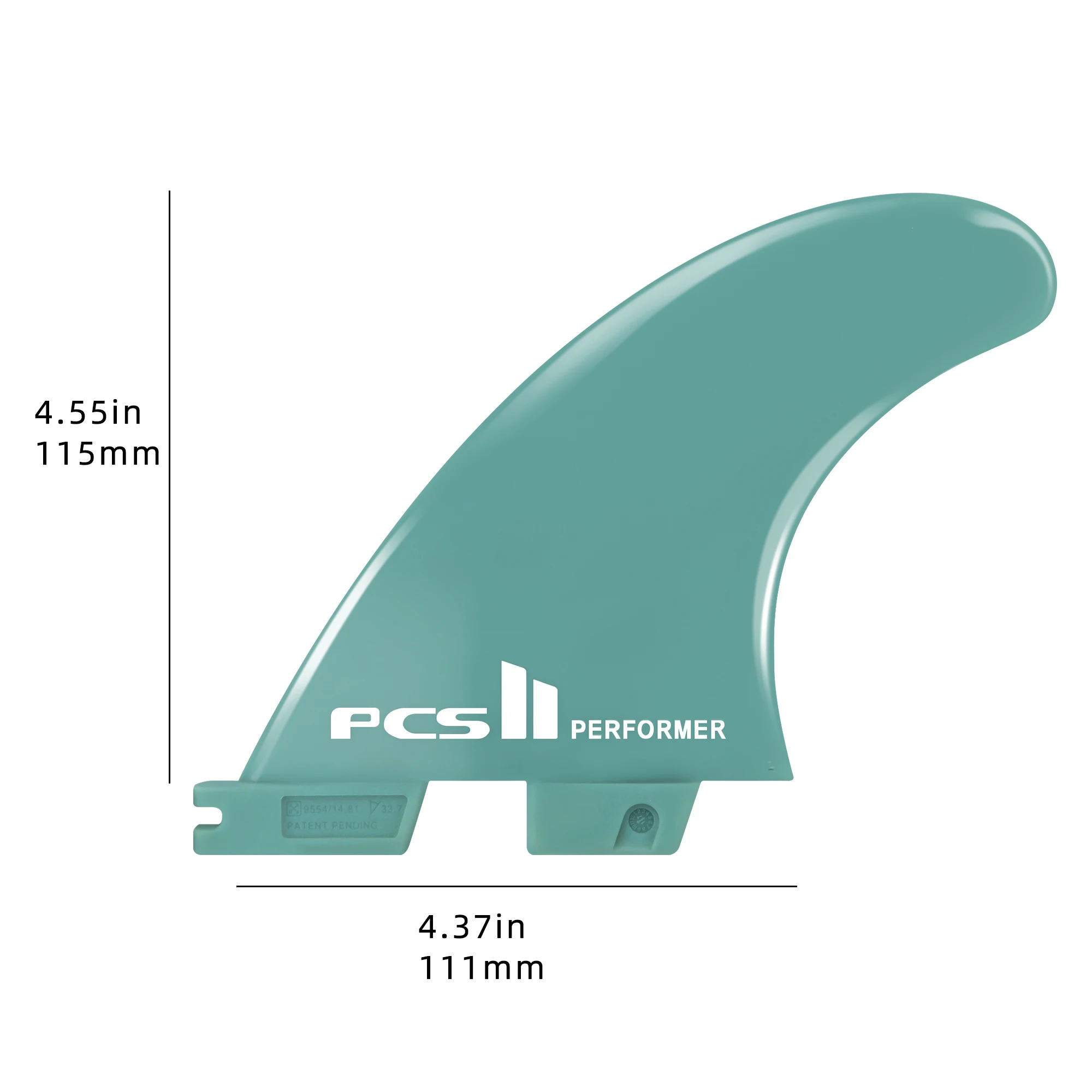 Double Tabs Fins II Medium Performer/Reactor Fiberglass Reinforced Polymer Surfboard Fins-Thruster (3 Fins) Double Blue/Black surfboard fin